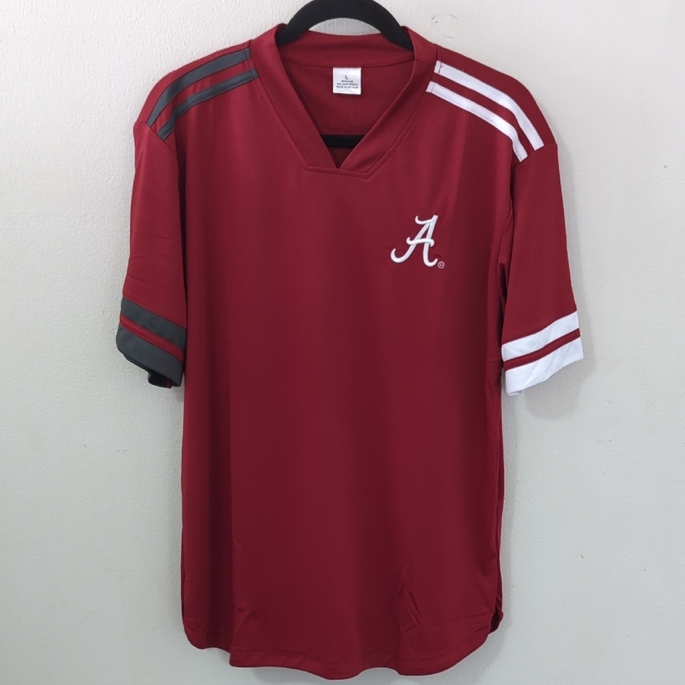 College World Alabama Crimson Tide Ringer Shirt Red White Gray Men's Size L